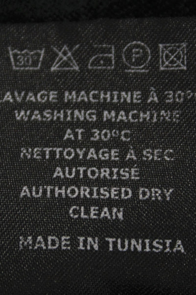 Isabel Marant Etoile Women Black Linen V Neck Short Sleeve T-Shirt Size XS