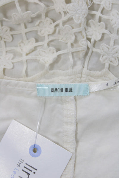 Kimchi Blue Womens Hot Pants Ivory Floral 100% Cotton Size 0