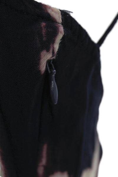 Millau Women Black Tie Dye Slip Dress 100% Rayon Sleeveless Scoop Neck Size S