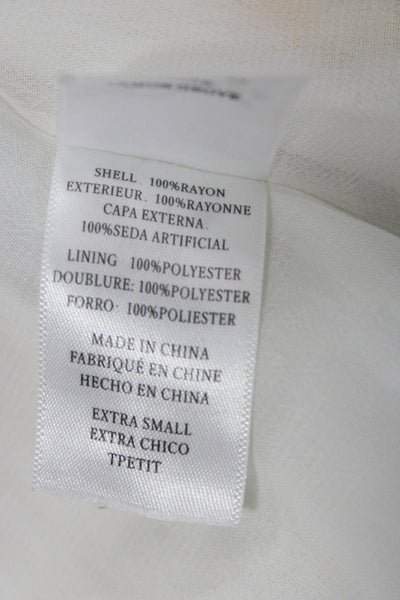 Rails Women Mini Skirt White Rayon Floral Lemon Tie Waist Short Size XS