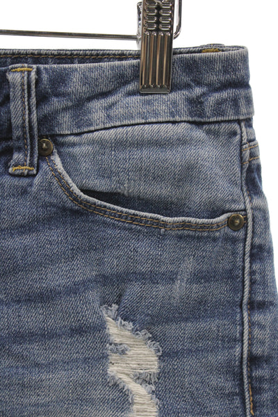 JBD Women Cut-Off Shorts Blue Cotton Button Solid Casual Size S