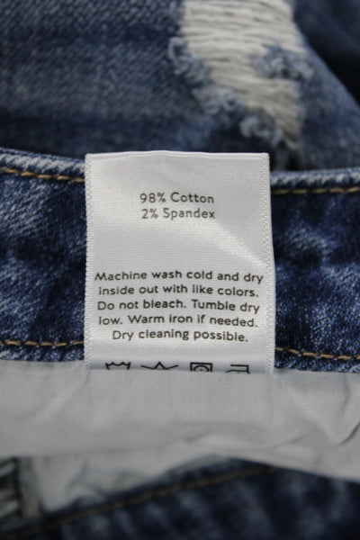 JBD Women Cut-Off Shorts Blue Cotton Button Solid Casual Size S