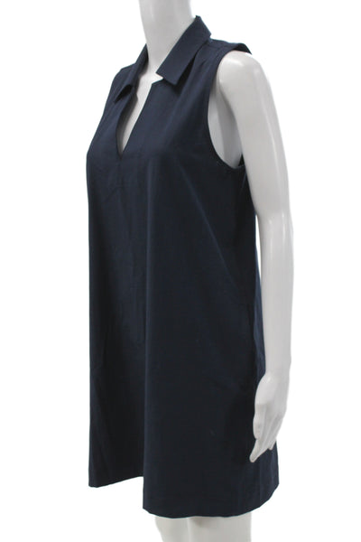 Faherty Womens Blue Shirt Dress Sleeveless Collared Mini Size S