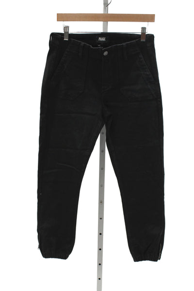 Paige Women Black Jogger Pants Rayon Blend Mid Rise Inseam 26 Size 27