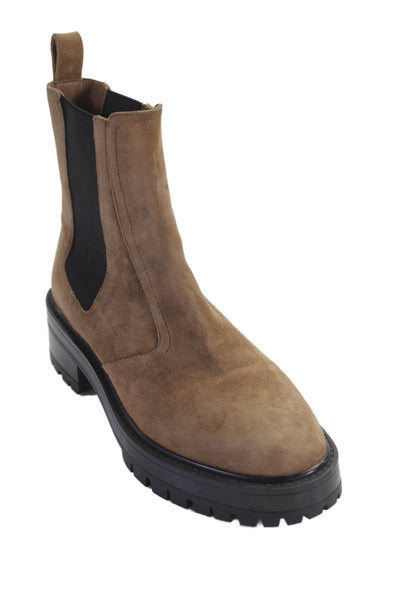 Paige Womens Suede Ankle Boots Shoes Brown Size 6