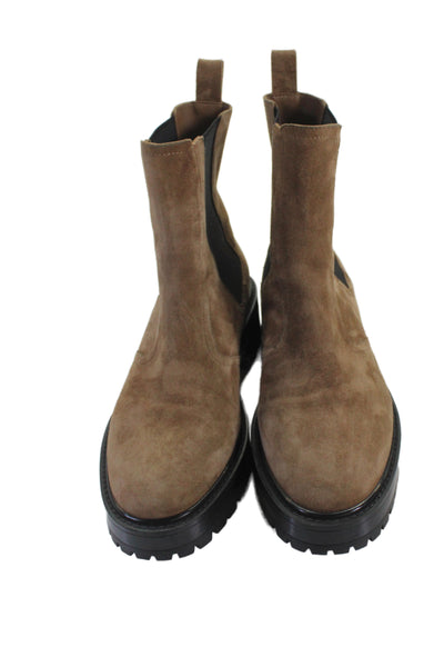 Paige Womens Suede Ankle Boots Shoes Brown Size 6