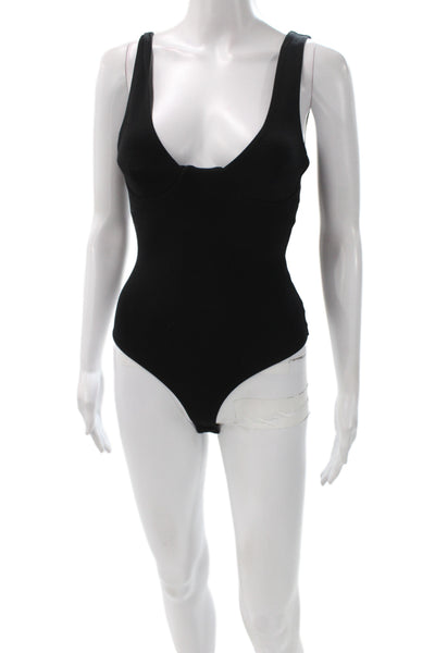 Lovers + Friends Womens One Piece Bodysuit Scoop Neck Sleeveless Black Size 2XS