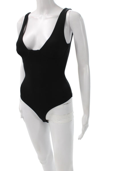 Lovers + Friends Womens One Piece Bodysuit Scoop Neck Sleeveless Black Size 2XS