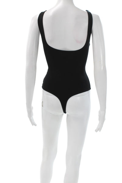 Lovers + Friends Womens One Piece Bodysuit Scoop Neck Sleeveless Black Size 2XS