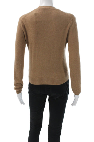 Aritzia Women Cardigan Cashmere V-Neck Brown Long Sleeve Size 2XS