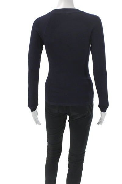 L'Agence Womens Pullover Sweater Blue Long Sleeve Round Neck Size 2XS