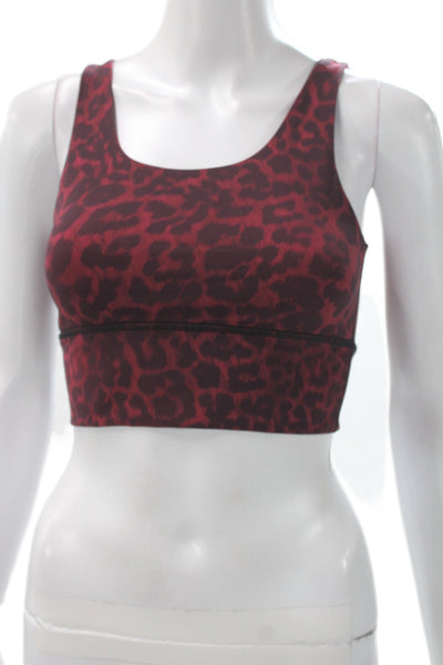 Define Your Inspiration Womens Animal Print Sports Bra Red Size Extra Small