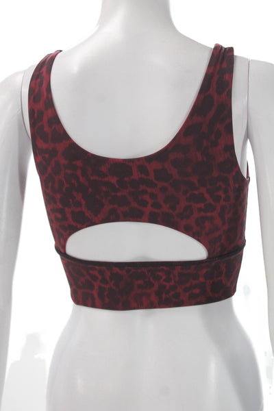 Define Your Inspiration Womens Animal Print Sports Bra Red Size Extra Small