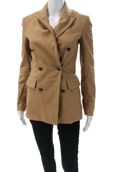 Rag & Bone Women Beige Wool Basic Jacket Button Closure Long Sleeve Size 0