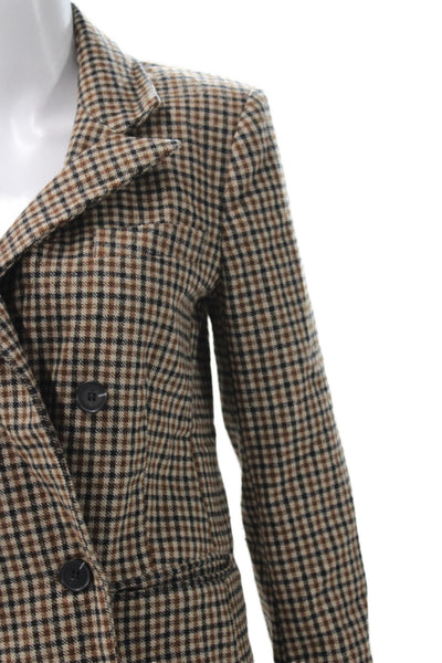 ASTR Women Basic Brown Plaid Button Jacket Long Sleeve Size XS