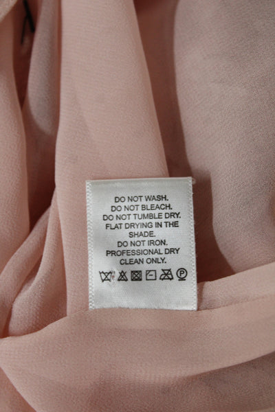 Markus Lupfer Women Pink V Neck Slip Dress Sleeveless Zip Knee Length Size 2