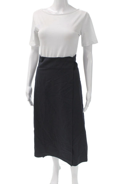 Soeur Women Wrap Midi Skirt Black Zip Size 34