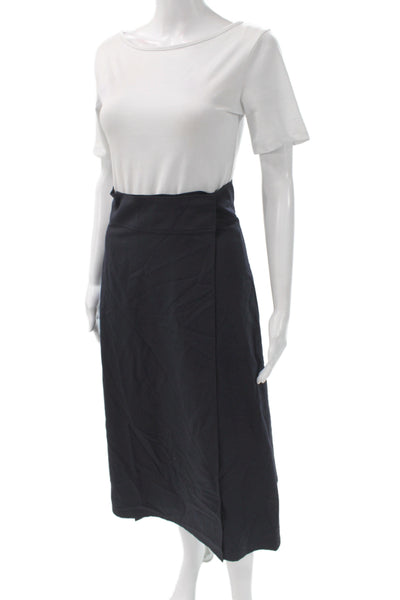 Soeur Women Wrap Midi Skirt Black Zip Size 34