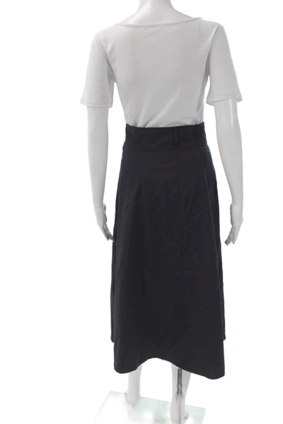 Soeur Women Wrap Midi Skirt Black Zip Size 34