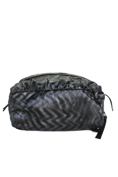Lululemon Womens Chevron Striped Messenger Shoulder Handbag Black Grey