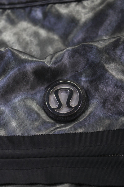 Lululemon Womens Chevron Striped Messenger Shoulder Handbag Black Grey