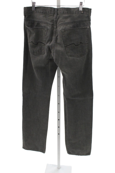 7 For All Mankind Mens Straight Gray Jeans Cotton Blend Size 31