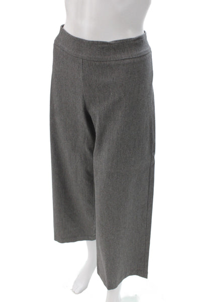 Avenue Montaigne Women Cropped Gray Pants Pull On Inseam 25 Size 8
