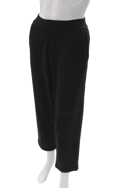 Labo.Art Womens Ankle Pants Black Wool Pull On Size M