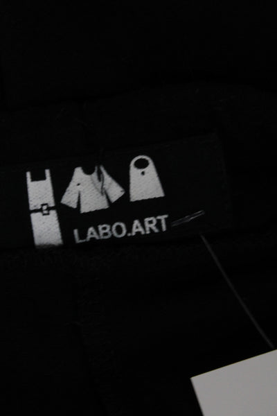 Labo.Art Womens Ankle Pants Black Wool Pull On Size M