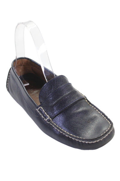 Cole Haan Womens Slip On Square Toe Leather Loafers Navy Blue Size 6