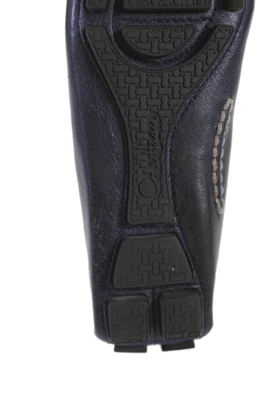Cole Haan Womens Slip On Square Toe Leather Loafers Navy Blue Size 6