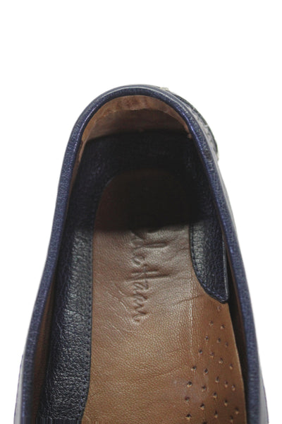Cole Haan Womens Slip On Square Toe Leather Loafers Navy Blue Size 6