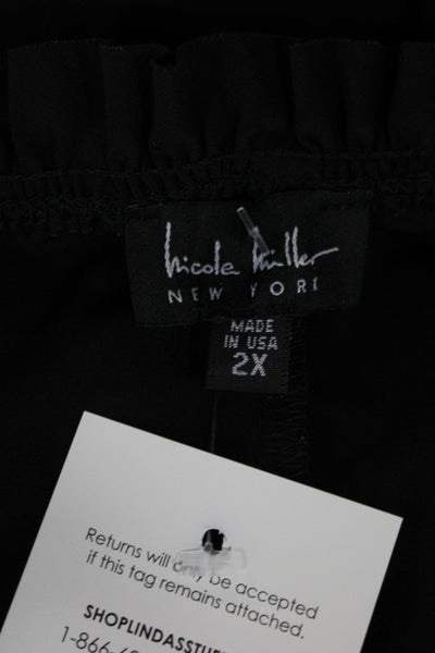 Nicole Miller Womens Black Sleeveless Shift Dress Size 2X