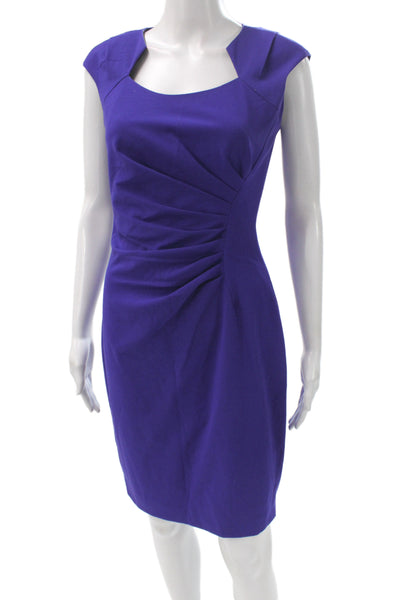 Calvin Klein Women Sheath Dress Purple Knee Length Zip Size 2