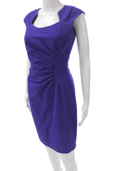 Calvin Klein Women Sheath Dress Purple Knee Length Zip Size 2