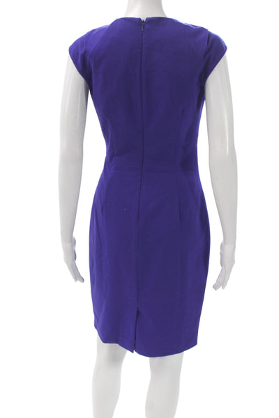 Calvin Klein Women Sheath Dress Purple Knee Length Zip Size 2