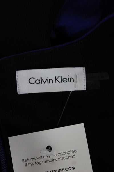 Calvin Klein Women Sheath Dress Purple Knee Length Zip Size 2