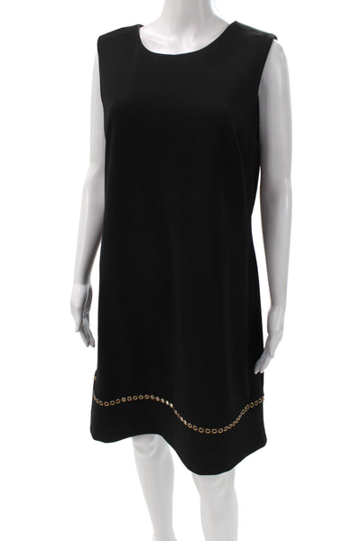 Calvin Klein Women Black Shift Dress Sleeveless Scoop Neck Size 14