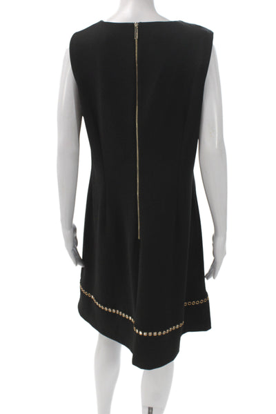 Calvin Klein Women Black Shift Dress Sleeveless Scoop Neck Size 14