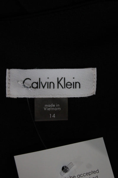 Calvin Klein Women Black Shift Dress Sleeveless Scoop Neck Size 14