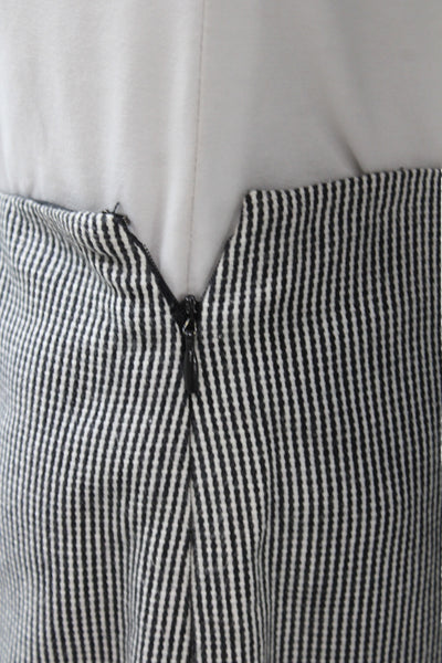 Linda Allard Ellen Tracy Womens Pencil Skirt Gray Striped Knee Zip Size 8P