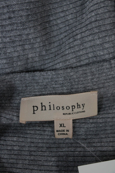 Philosophy By Republic Women Pullover Sweater Gray Boat Neck Size XL