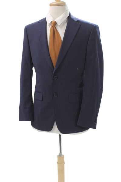 Calvin Klein Men Striped 100% Wool 2 Piece Suit Size 38