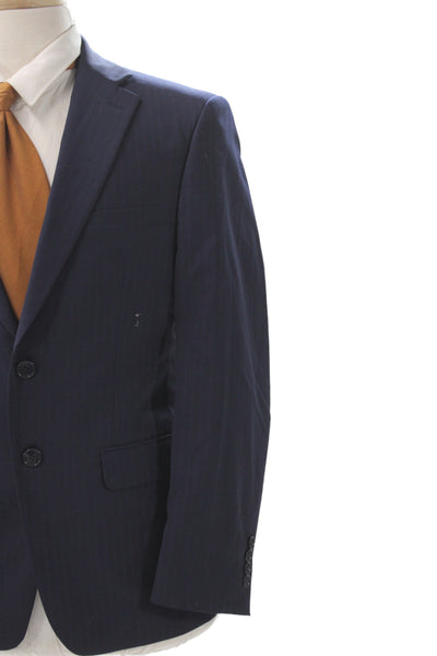 Calvin Klein Men Striped 100% Wool 2 Piece Suit Size 38