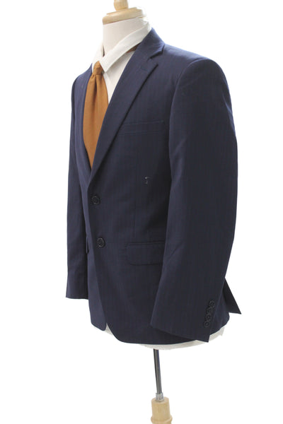 Calvin Klein Men Striped 100% Wool 2 Piece Suit Size 38