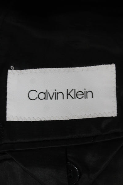 Calvin Klein Men Striped 100% Wool 2 Piece Suit Size 38