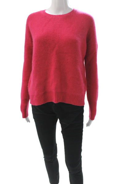 Maje Womens Pink Knit Crew Neck Pullover Sweater Long Sleeve Size 2