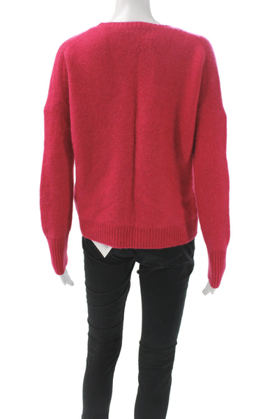 Maje Womens Pink Knit Crew Neck Pullover Sweater Long Sleeve Size 2
