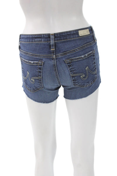 AG Adriano Goldschmied Womens Cut-Off Denim Shorts Blue Button Size 26