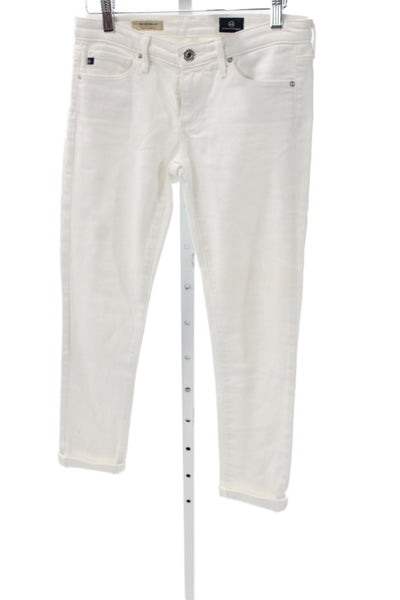 AG Adriano Goldschmied Women Cropped White Jeans Size 25